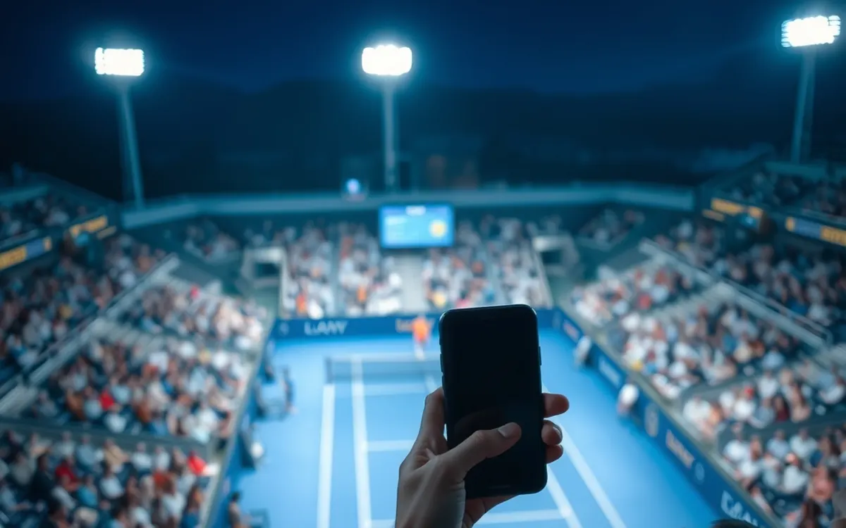 Stadio illuminato con un pallone da calcio in campo, eventi sportivi sui bookmaker non AAMS